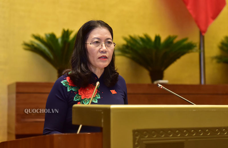 Le Thi Nga, head of the National Assembly’s Committee of Judicial Affairs, speaks at a National Assembly session on May 27, 2020. Photo: National Assembly