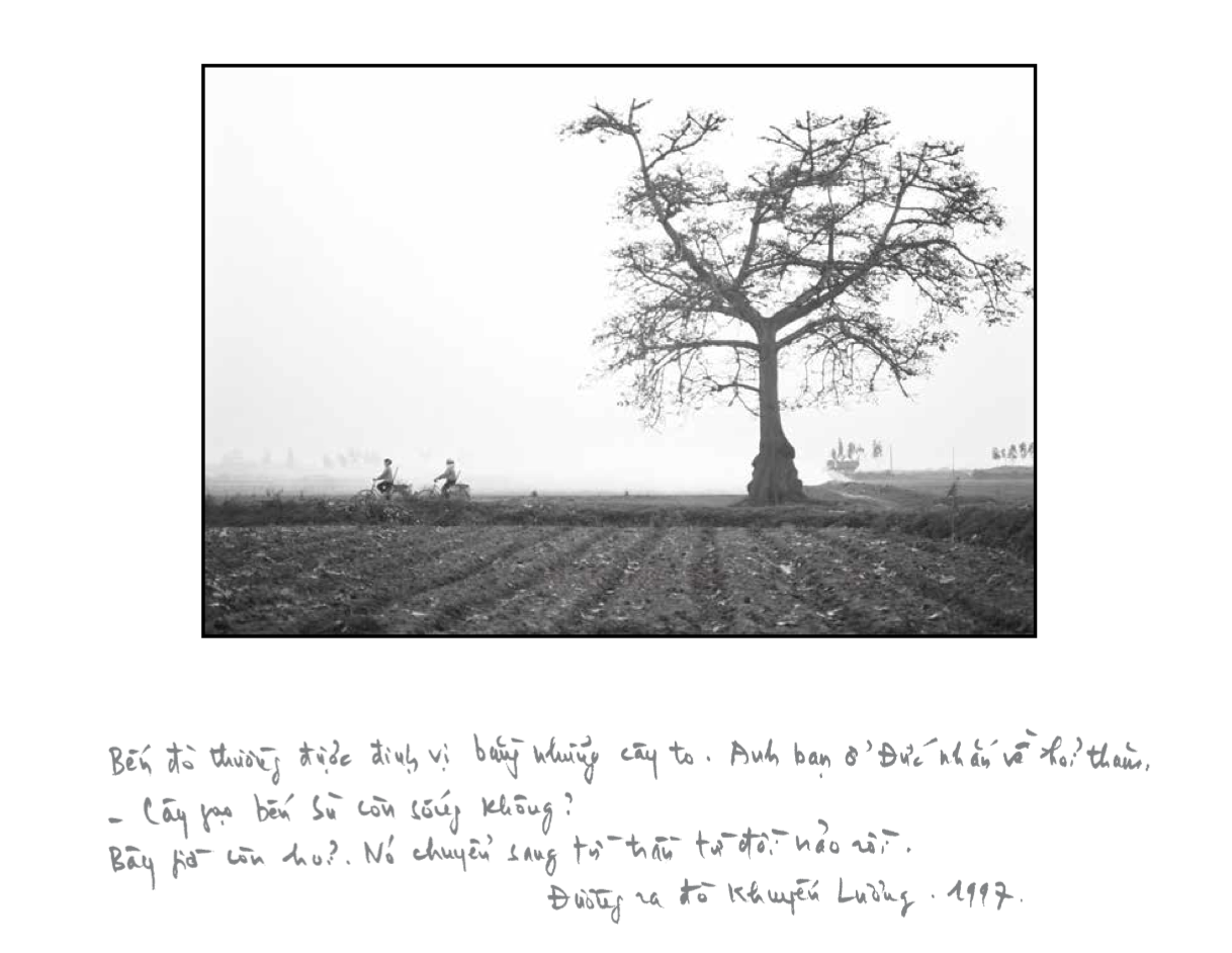 Artist Nguyen Huu Tuan’s handwritten notes are seen in a page from his unpublished photo book ‘Sang song’ in a supplied photo.