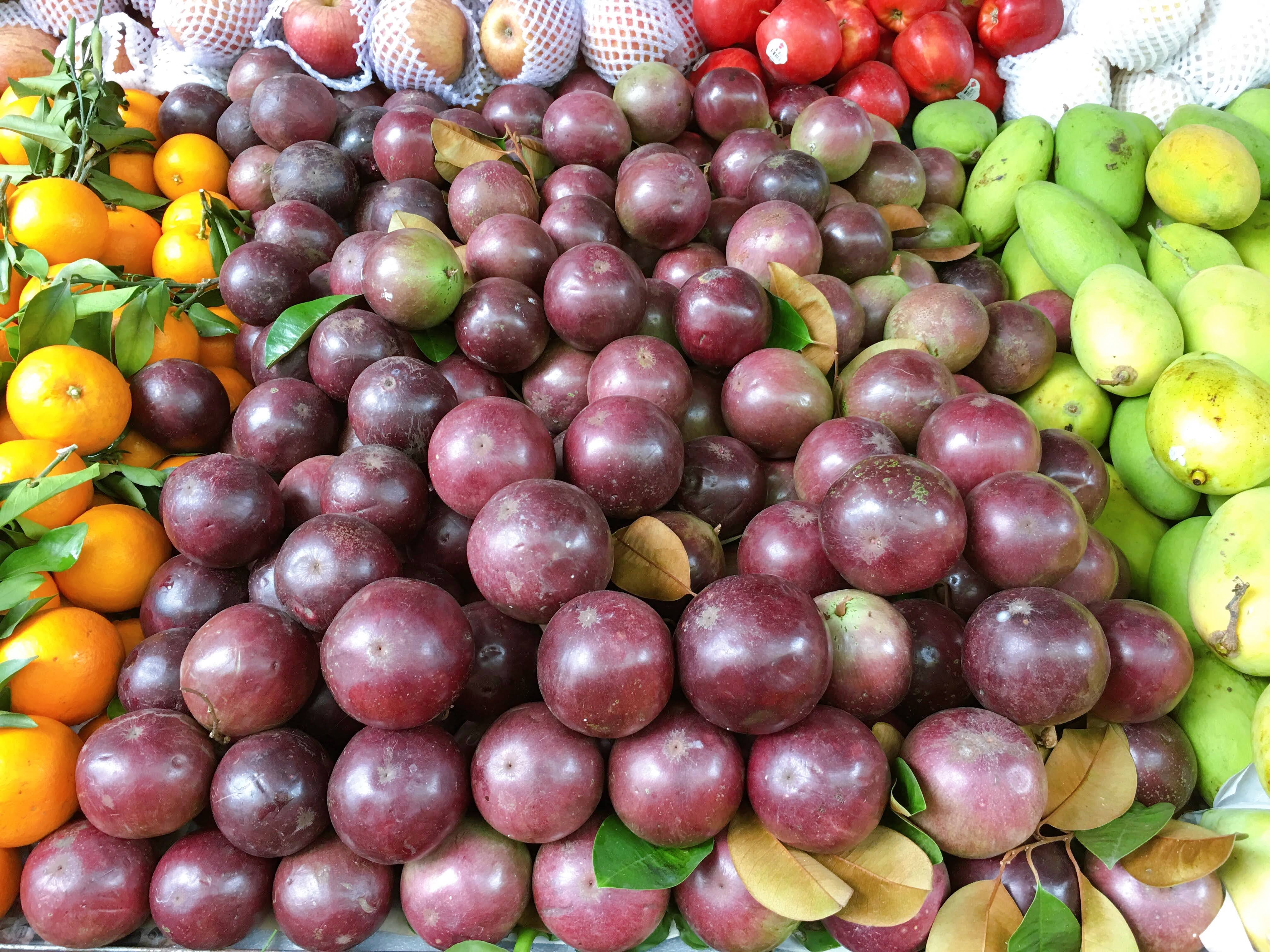 A photo shows star apples, a type of tropical fruits which are grown mostly in Vietnam’s Mekong Delta region, sold at a local market in Ho Chi Minh City. Photo: Dong Nguyen/ Tuoi Tre News