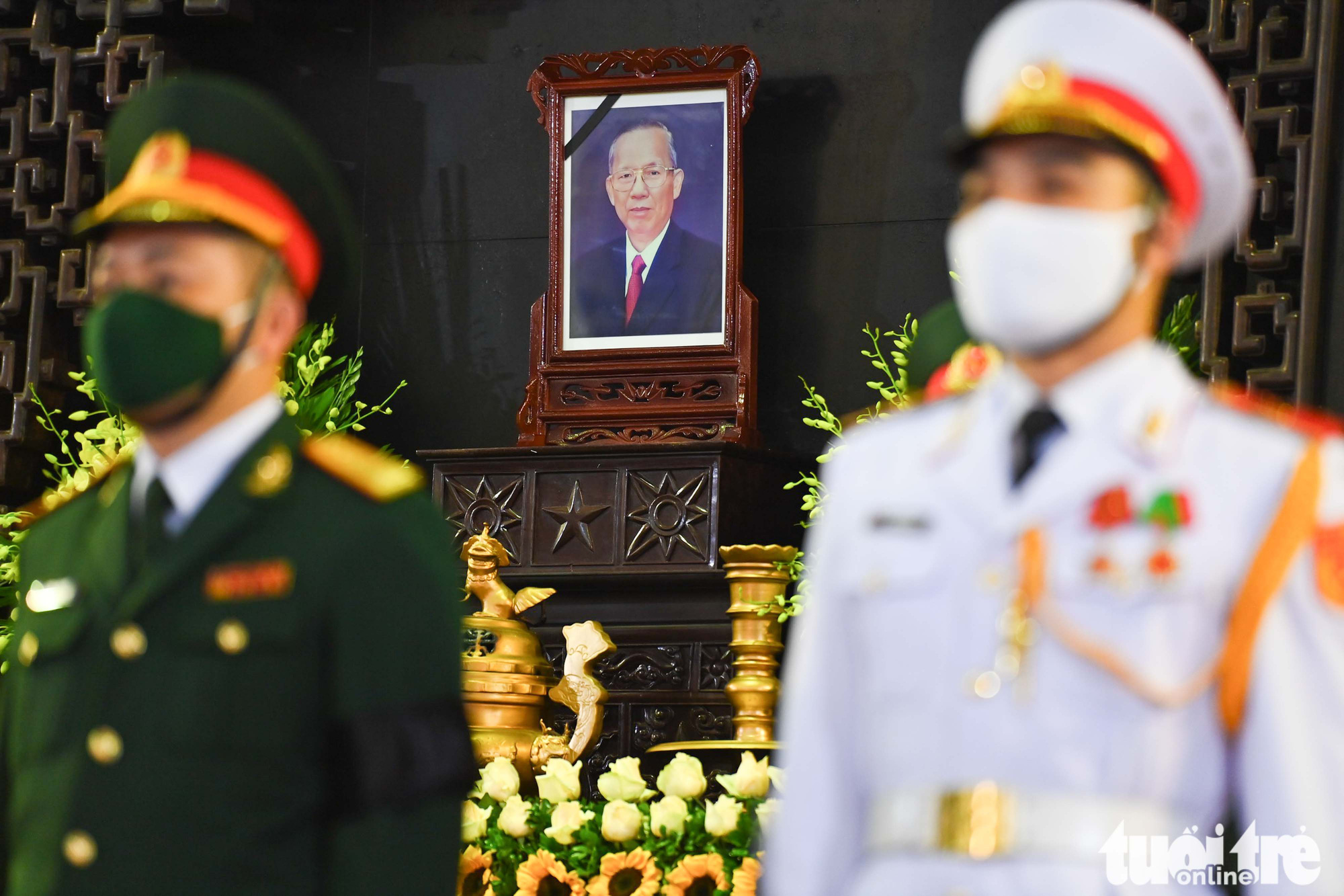 The funeral of former Vietnamese Deputy Prime Minister Truong Vinh Trong is organized in Hanoi, February 21, 2021. Photo: Hoang Phong / Tuoi Tre