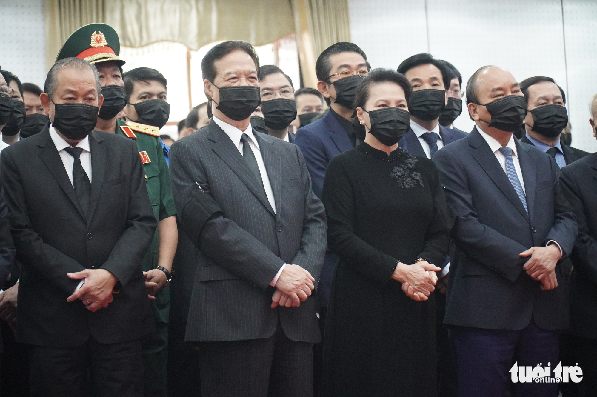 Vietnamese leaders and former leaders attend the funeral of former Deputy Prime Minister Truong Vinh Trong in Ben Tre Province, Vietnam, February 21, 2021. Photo: Tu Trung / Tuoi Tre