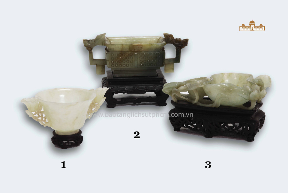 18th and 19th century gem stone wine goblets from China.