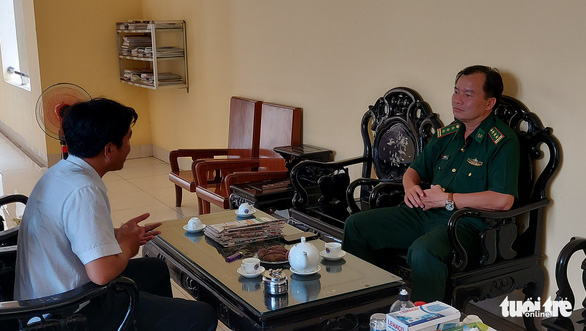 Le Hoang Viet from the Border Guard Command of An Giang Province talks with Tuoi Tre (Youth) newspaper, March 15, 2021. Photo: Buu Dau / Tuoi Tre